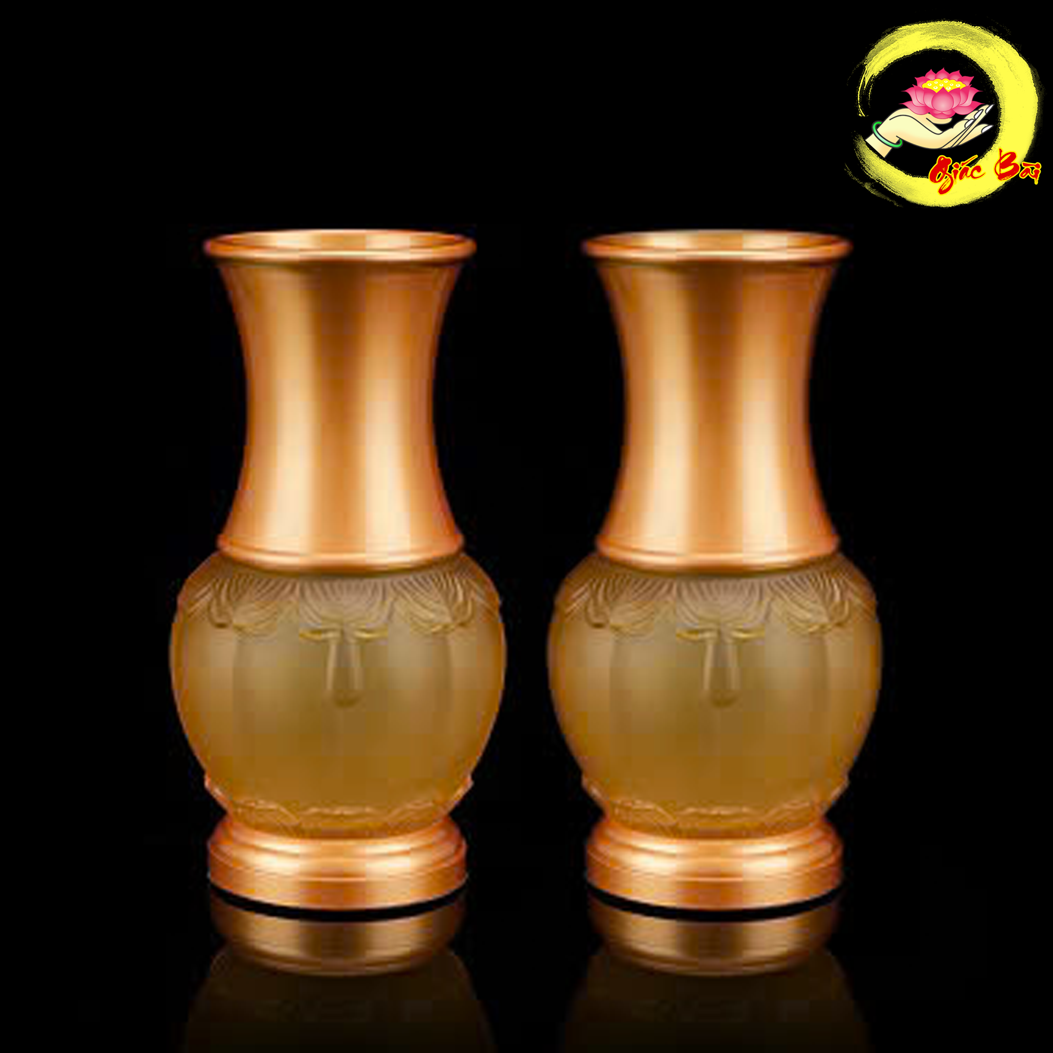 Bộ Đồ Thờ Lưu Ly Kim Liên Viền Hoa - Ảnh 5