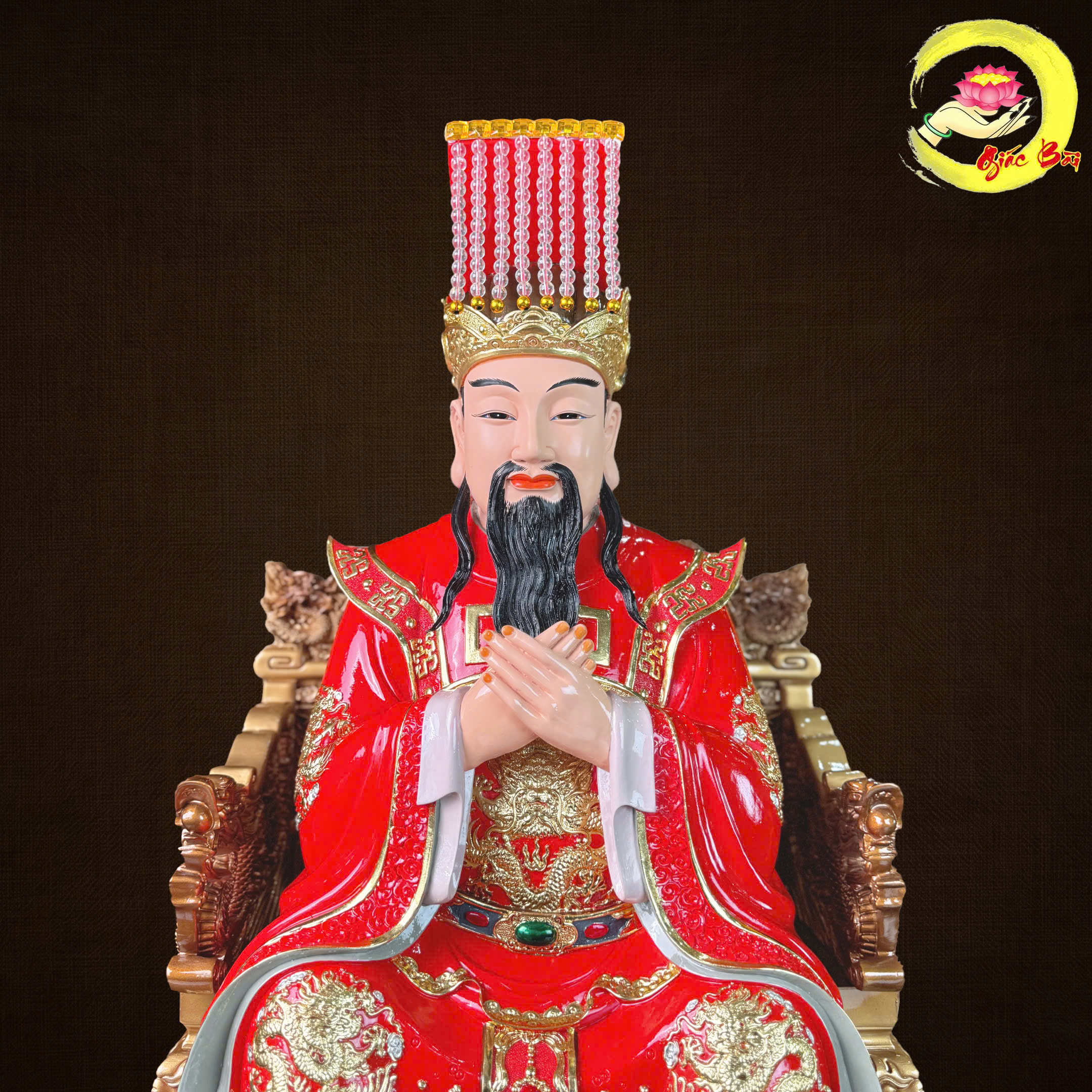 Tượng Ngọc Hoàng Bằng Composite Sơn Đỏ Cao Cấp - Ảnh 5